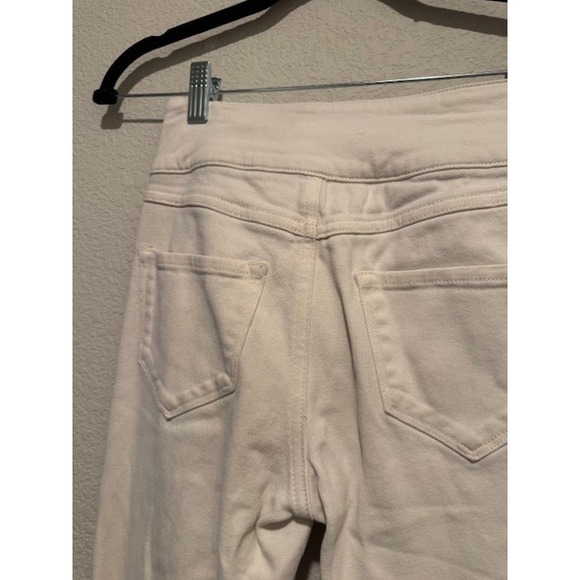 Scotch Soda Slim Jeans Cream Beige wide waist tie belt Sz 24 High Rise 2146 - Picture 8 of 10